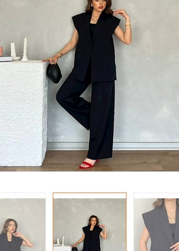 Zara Düğmeli Siyah Deri Kolsuz Mini Blazer