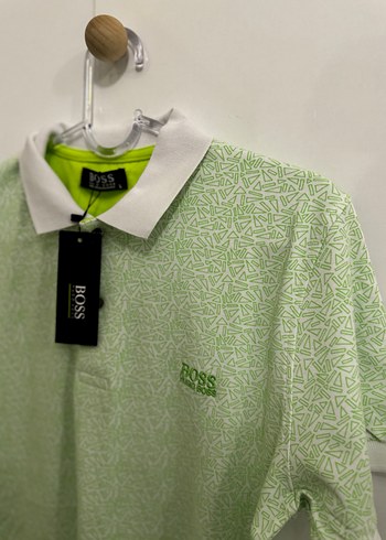 Yeşil Desenli Kısa Kollu Polo Yaka Tişört - Görsel 3