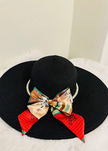 İncili  Siyah Kadın şapka - Görsel 8