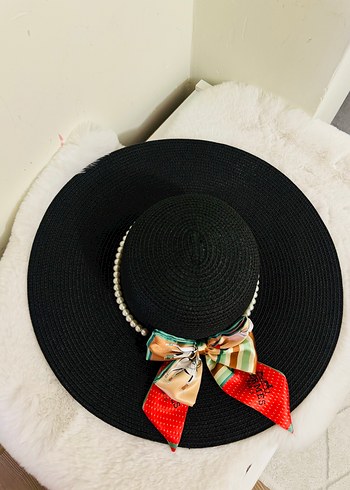 İncili  Siyah Kadın şapka - Görsel 7