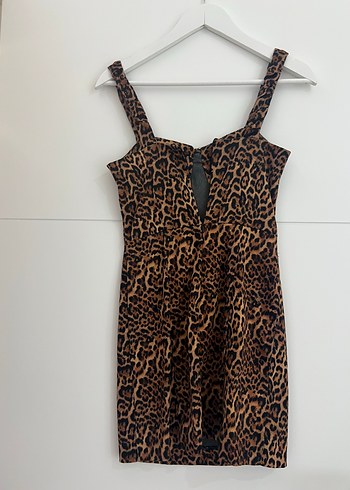 xs Beden Zara Leopar Desenli Mini Elbise