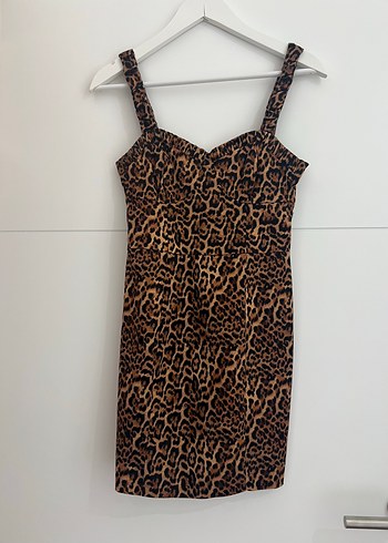 Zara Leopar Desenli Mini Elbise