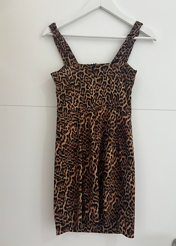 Zara Zara Leopar Desenli Mini Elbise