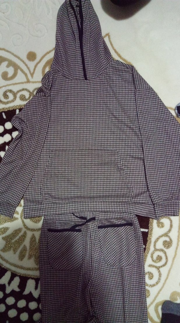 Gri çocuk Örme Uzun Kollu Pijama ikili Takımı - Görsel 3