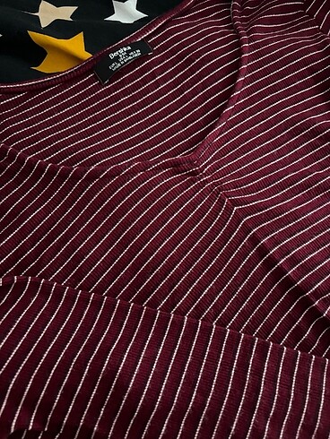 Bershka Çizgili Crop Bluz