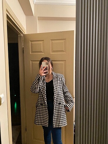 Diğer Kazayağı Desenli Blazer Ceket