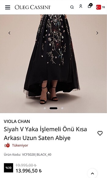 36 Beden Oleg Cassini Abiye