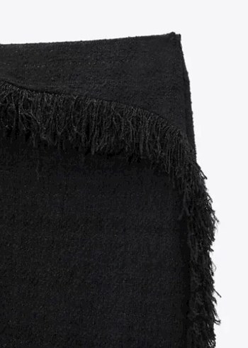 Zara Fırfırlı Siyah Bohem Midi Kadın Etek - Görsel 2