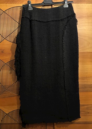 Zara Fırfırlı Siyah Bohem Midi Kadın Etek - Görsel 6