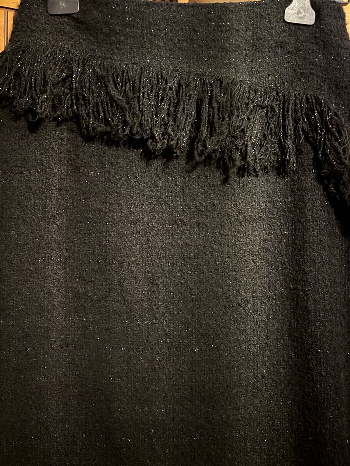 Zara Fırfırlı Siyah Bohem Midi Kadın Etek - Görsel 5