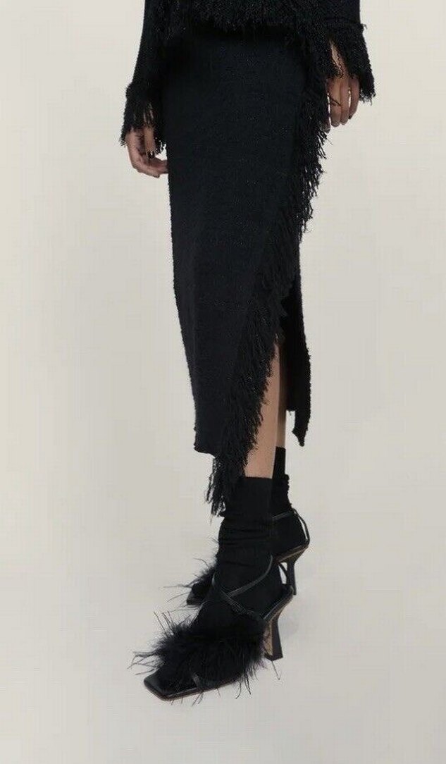 Zara Fırfırlı Siyah Bohem Midi Kadın Etek - Görsel 3