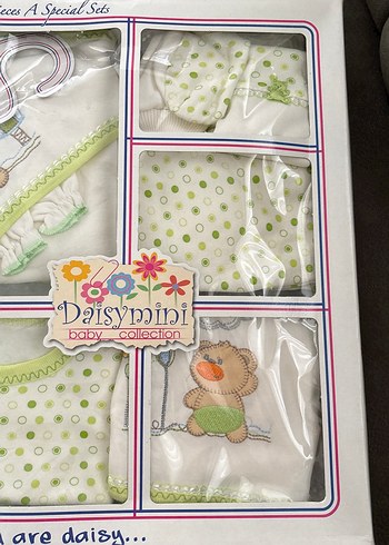 Daisymini Ayıcık Nakışlı Yenidoğan 11 Parça Hastane Çıkışı Seti - Görsel 3