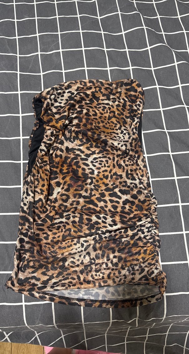 Kahverengi Leopar Desenli Kürklü crop - Görsel 2