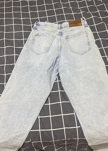 Gri Rahat Kesim Midi Kadın Kot Pantolon - Görsel 2