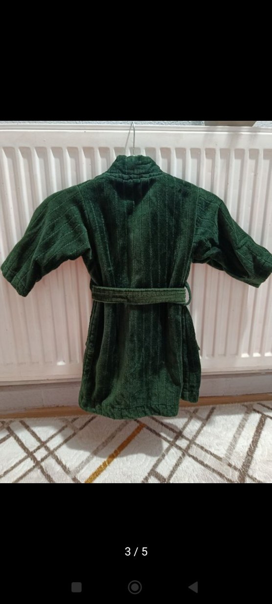 Erkek Çocuk Koyu Yeşil Bornoz - Görsel 3
