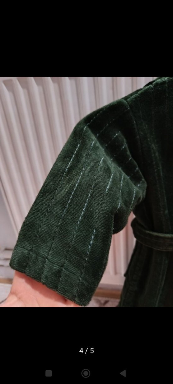 Erkek Çocuk Koyu Yeşil Bornoz - Görsel 4