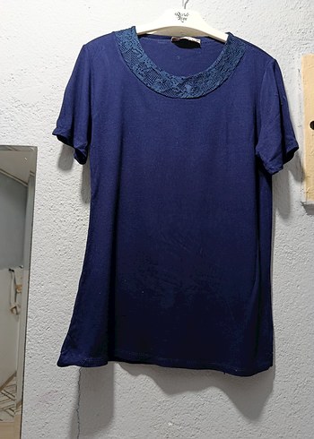 Kadın Uzun Kollu Mavi ikili takım tişört hırka - Görsel 2