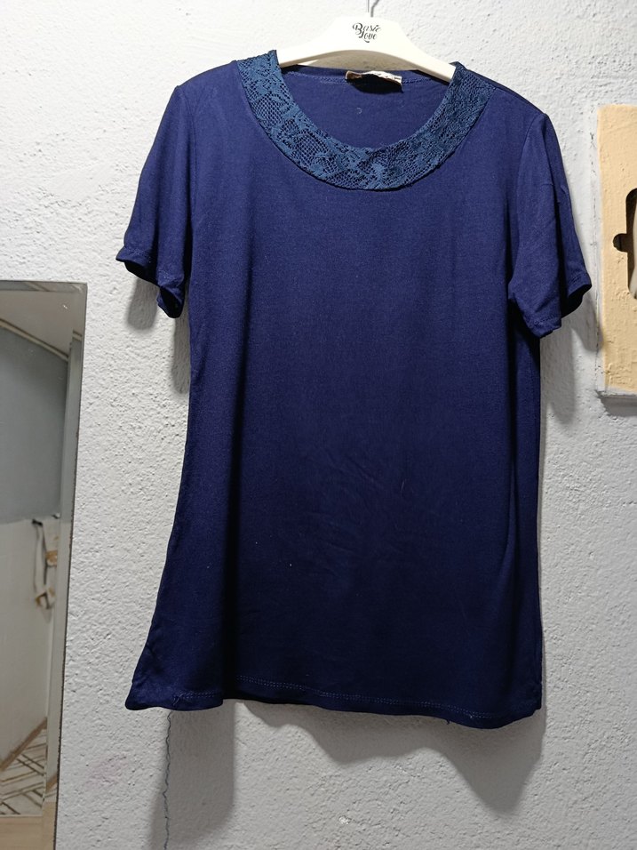 Kadın Uzun Kollu Mavi ikili takım tişört hırka - Görsel 2