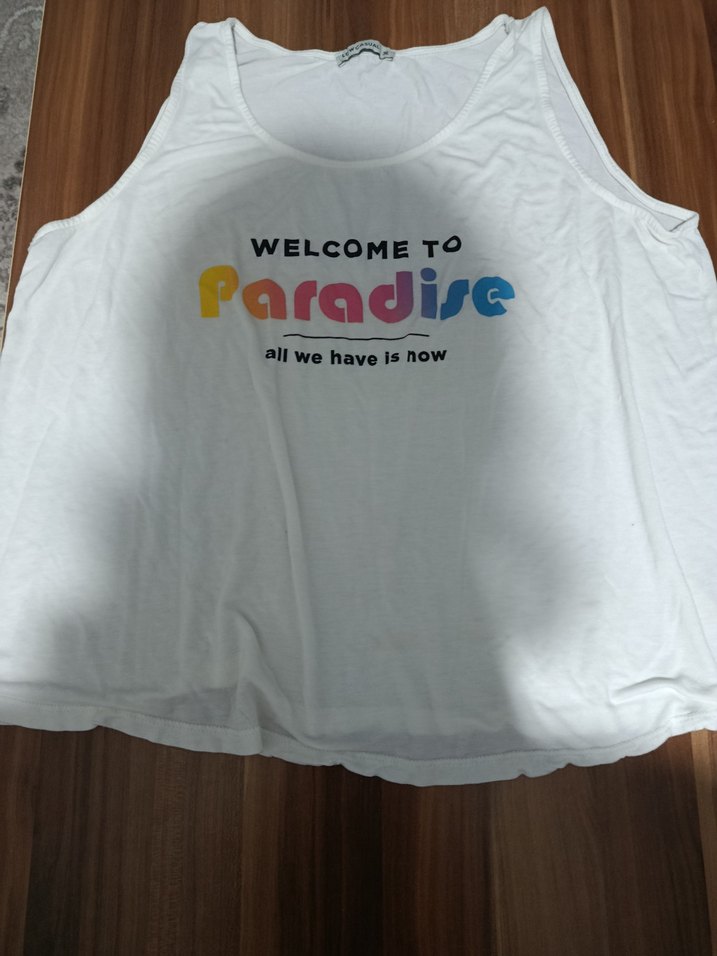 Baskılı Beyaz Hamile Tişörtü - Görsel 2