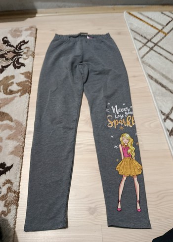 Kız Çocuk Gri Baskılı Triko Tayt - Görsel 2