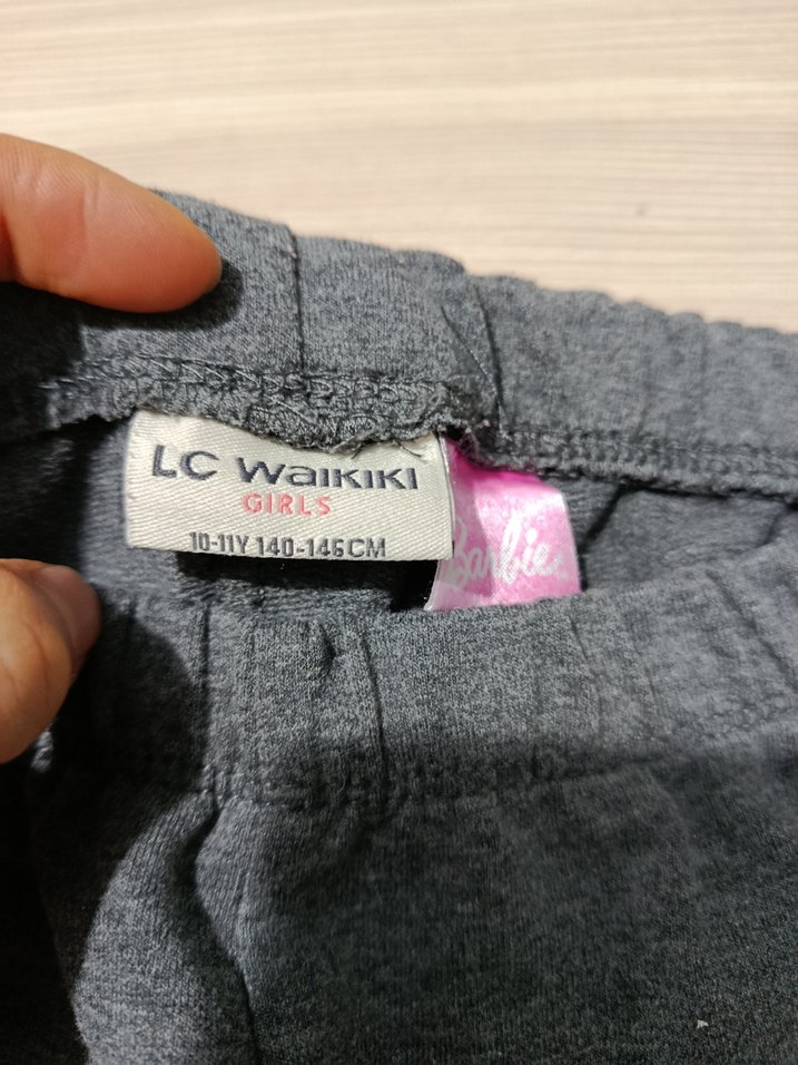 Kız Çocuk Gri Baskılı Triko Tayt - Görsel 3