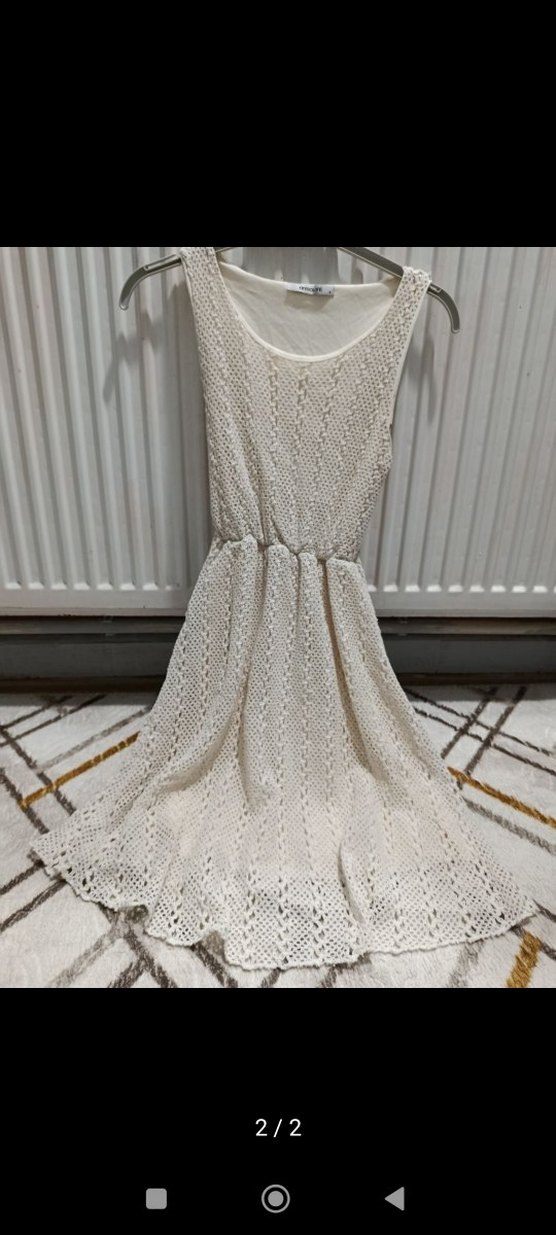 Dantel Detaylı Bohem Midi Triko Elbise 12.13 yaş - Görsel 2