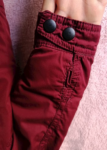 Bordo Düğmeli Erkek Çocuk Mont - Görsel 6