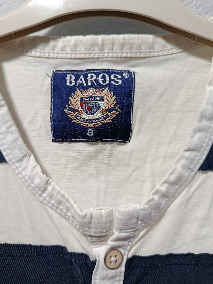 Düğmeli Çizgili Erkek Tişört - Görsel 4