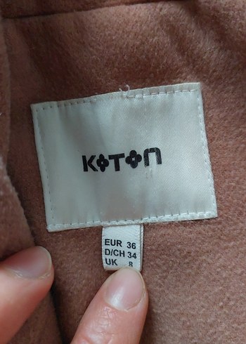 Koton Bej Süet Midi Boy Düğmeli Kaban