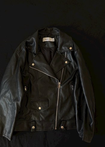 s Beden siyah Renk Bersha Kadın Siyah Biker Deri Ceket