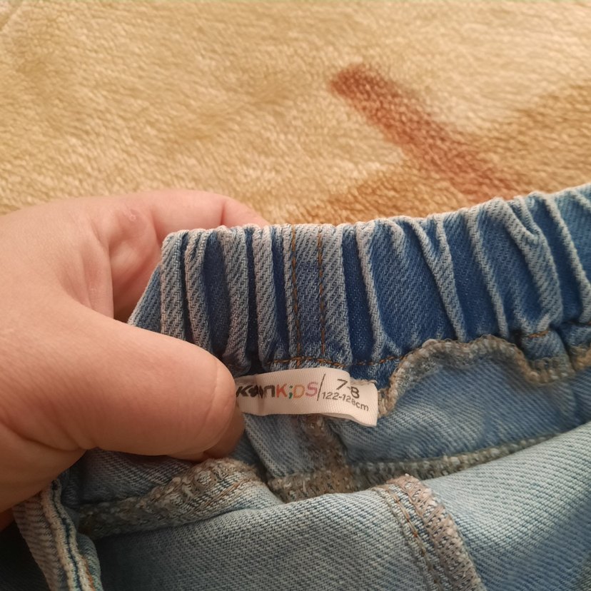 Düğmeli Mavi Kot etek Şort - Görsel 4