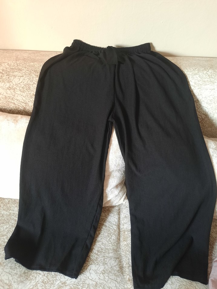 Gri Bol Kesim Kadın Kumaş Pantolon - Görsel 3