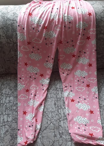 xl Beden pembe Renk Kadın Pembe Midi Rahat Pijama Altı