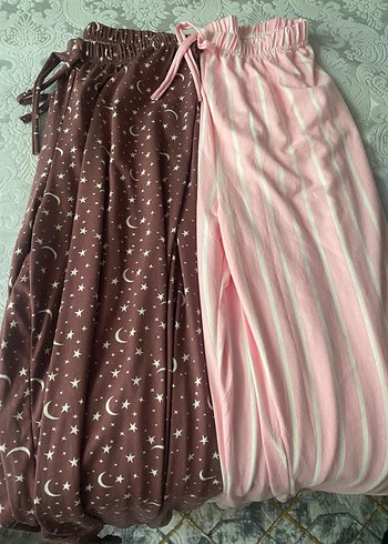 Kadın Pembe Midi Rahat Pijama Altı