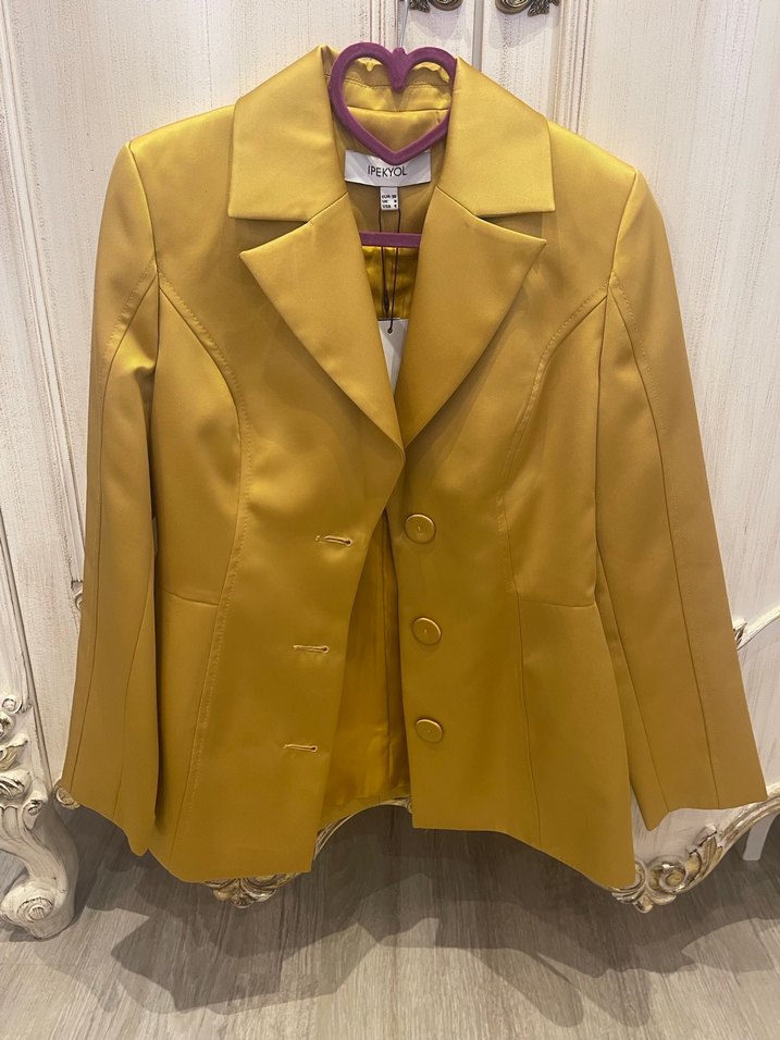 İpekyol Parlak Sarı Kadın Mini Takım Elbise - Görsel 2