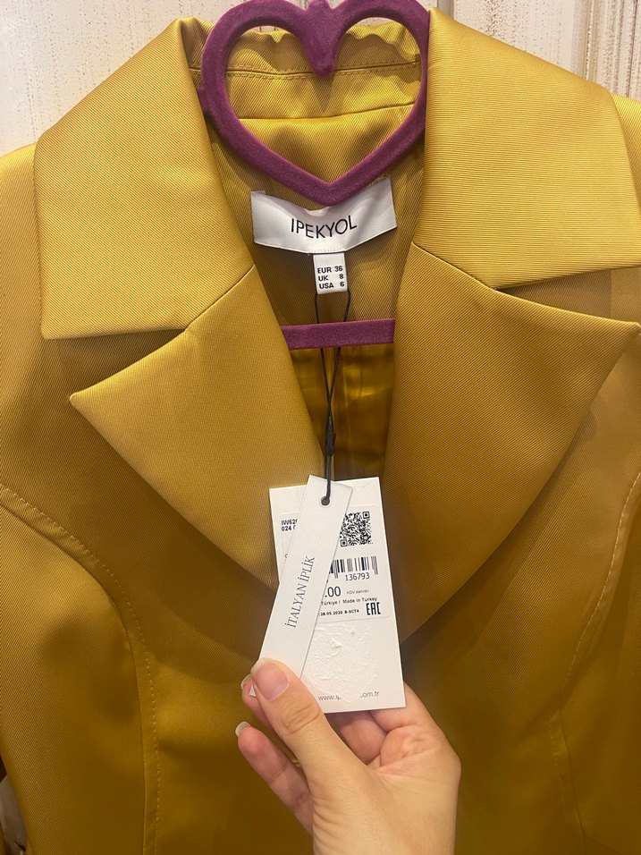 İpekyol Parlak Sarı Kadın Mini Takım Elbise - Görsel 4