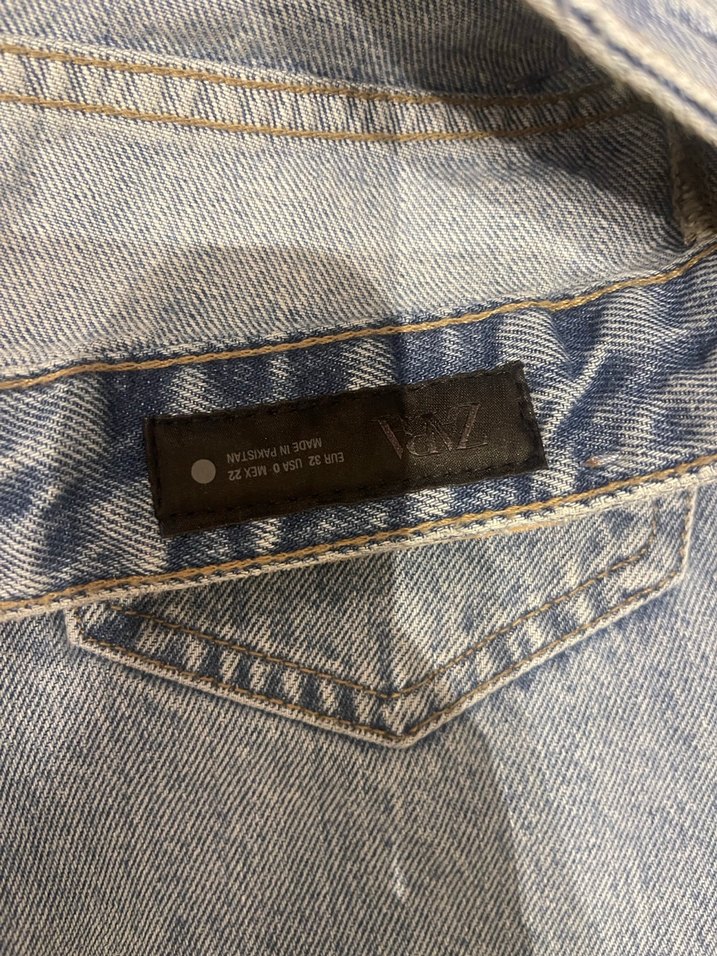 Zara Kadın Denim Geniş Paça Pantolon - Görsel 4