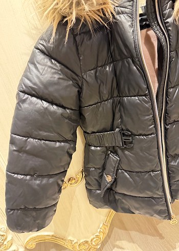 Kürklü Siyah Çocuk Kışlık Mont - Görsel 2