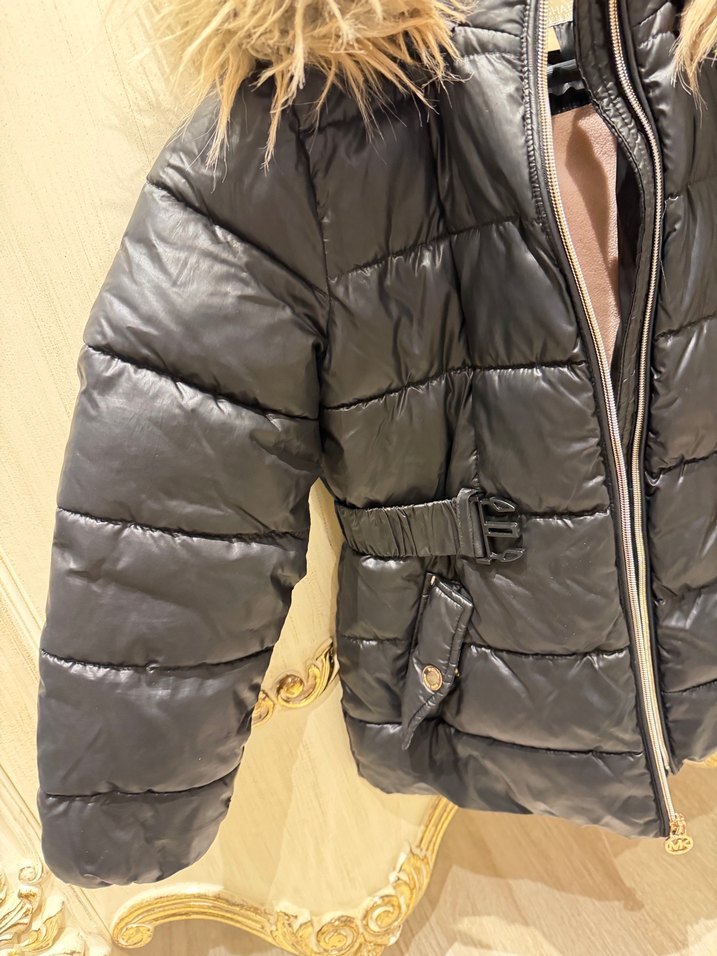 Kürklü Siyah Çocuk Kışlık Mont - Görsel 2