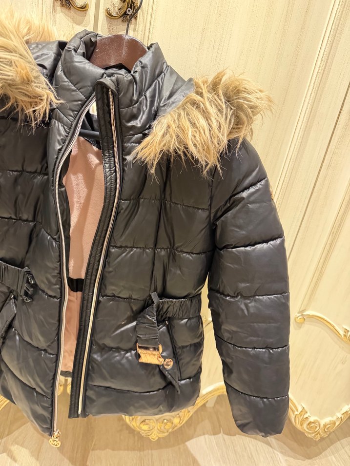 Kürklü Siyah Çocuk Kışlık Mont - Görsel 3