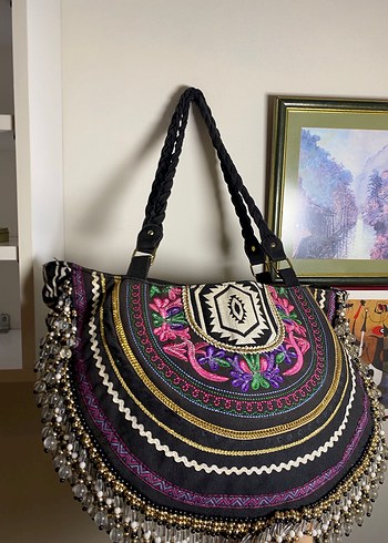 Vintage Taşlı Çanta - Görsel 2