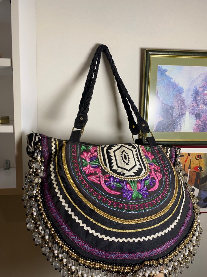 Vintage Taşlı Çanta - Görsel 2