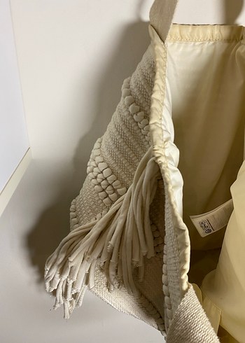 Krem Renk Püsküllü Omuz Çantası - Görsel 6