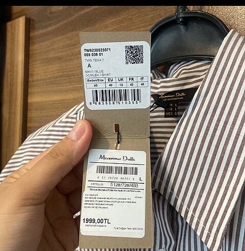 Massimo Dutti Massimo dutti orjinal etiketli gömlek