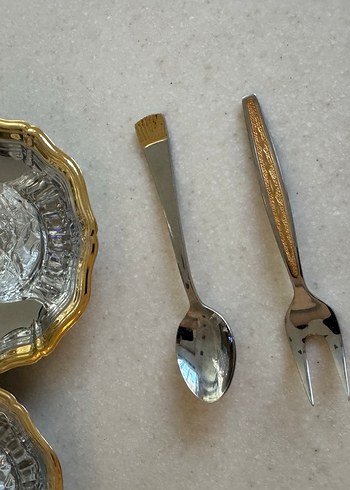 Jumbo Altın Kenarlı Kristal Çay Seti - Görsel 4