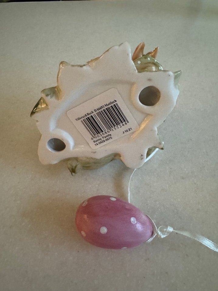 Pembe Pastel Kelebek ve Tavşan Figürin - Görsel 3