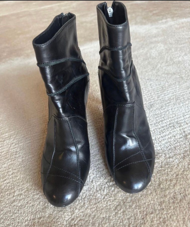 Kadın Siyah Deri Stiletto Topuklu Bot - Görsel 2