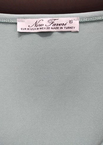 Turkuaz V Yaka Drapeli Kadın Bluz - Görsel 2