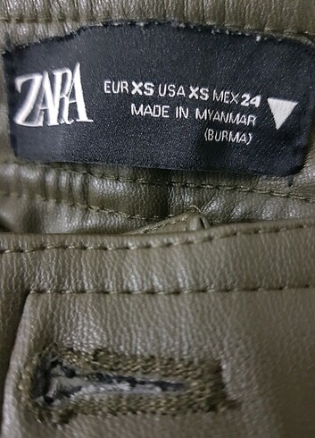 35,5 Beden Zara marka deri bayan pantolon