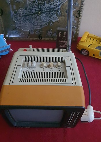 Sarı Retro Mini Televizyon Monitör - Görsel 7